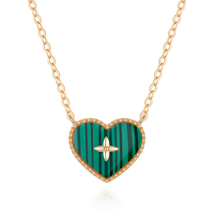 Chic Heart Shaped Silver Necklace