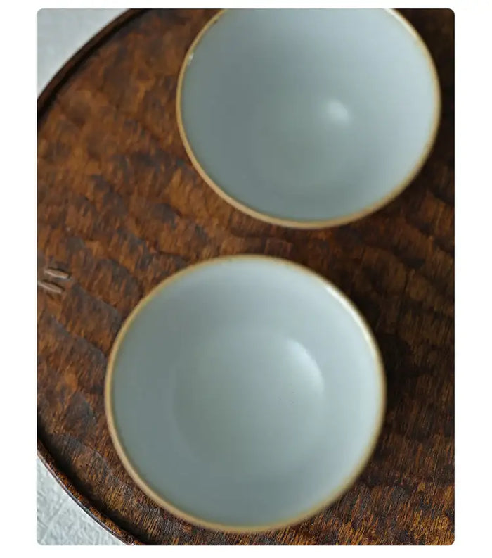 Handmade Ancient Blue Glazed Porcelain Tea Cup, 90ml, for Chinese Gongfu Tea, Ice Crack Pattern Teawares - King Tea Mall - photo 4
