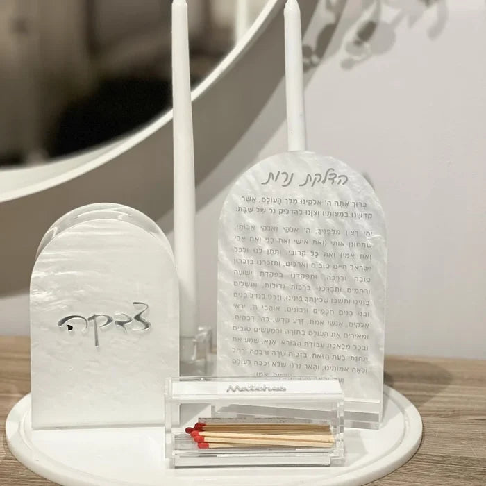 Lucite & Leatherette Matches Box with Text Design