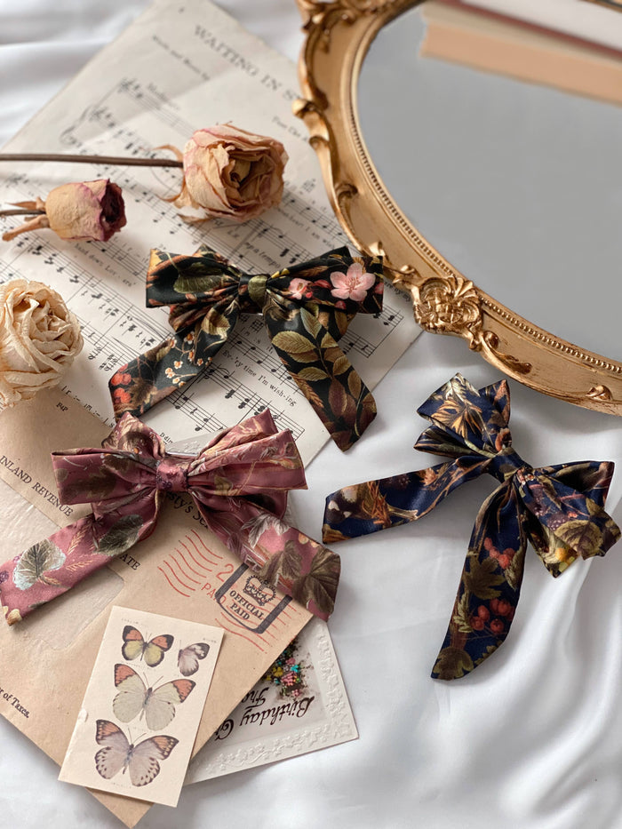Meadow Bow Clip- Navy/Green/Pink - 3 colour pack
