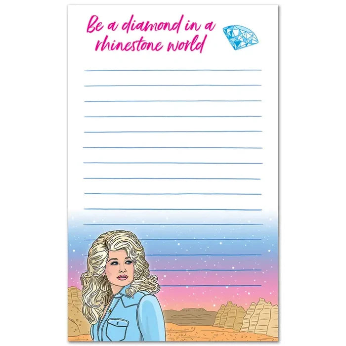 Notepad: Dolly Diamond in A Rhinestone World Stationery