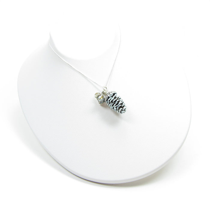 Pinecone Charm Necklace with Real Pine Cone for Winter Wedding