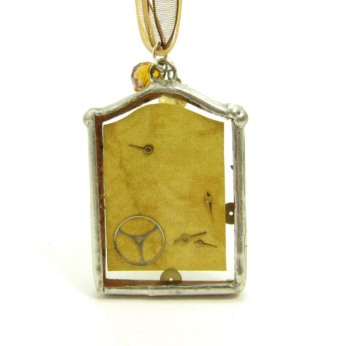 Soldered Pendant Necklace with Art Nouveau Steampunk Debutante