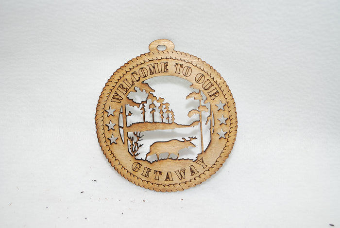 WELCOME TO OUR GETAWAY LASER CUT ORNAMENT