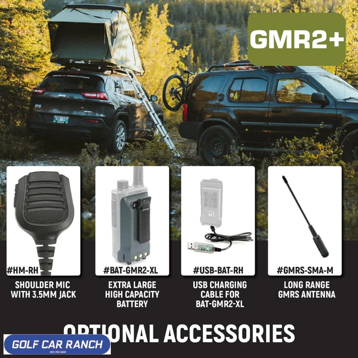 2 PACK - Rugged GMR2 PLUS GMRS and FRS Two Way Handheld Radios - Grey Handheld Radio