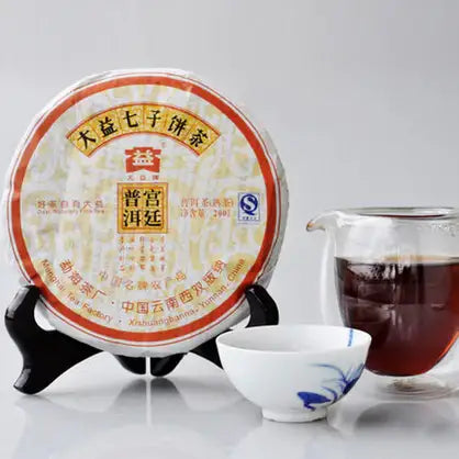 2009 DaYi "Gong Ting" (Tribute Puer) Cake 200g Puerh Shou Cha Ripe Tea - King Tea Mall
