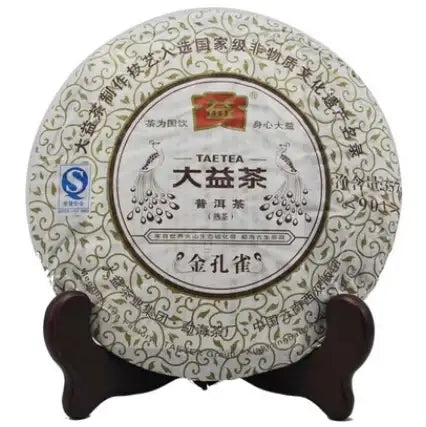2009 DaYi "Jin Kong Que" (Golden Peacock) Cake 357g Puerh Shou Cha Ripe Tea - King Tea Mall