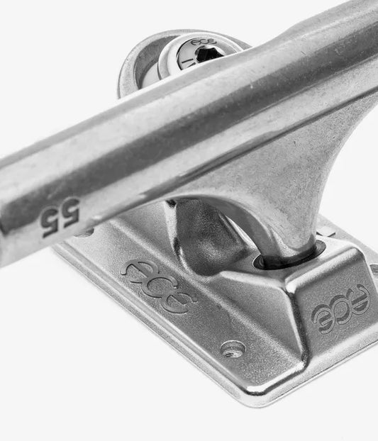 ACE AF1 Inverted Hollow 55 skateboard truck in polished silver with inverted kingpin system offered by Mesa Skate Supply