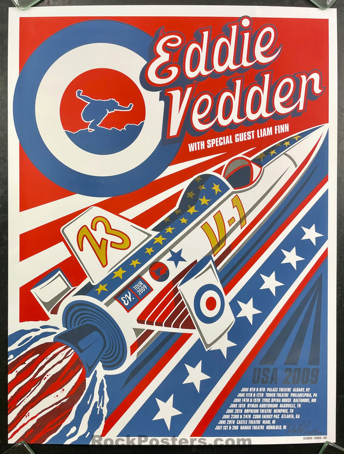 AUCTION - Eddie Vedder - Summer Tour '09 - Brad Klausen Signed - Artist Proof Silkscreen - Near Mint