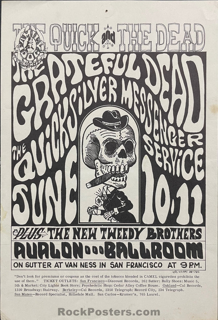 AUCTION - FD-12 - Grateful Dead - Wes Wilson - 1966 Handbill  - Excellent - SF Rock Posters & Collectibles