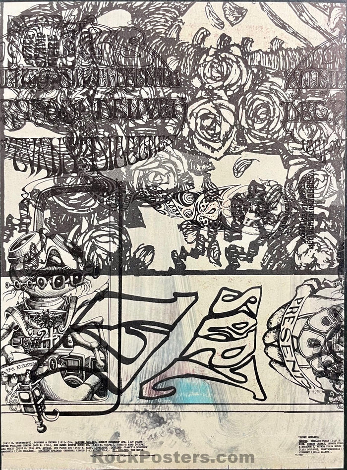 AUCTION - FDD-18 - The Doors - 1967 Unique Two-Sided Overprint - 1967 Postcard - Near Mint Minus - SF Rock Posters & Collectibles