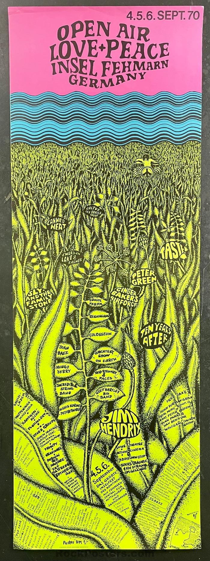 AUCTION - Jimi Hendrix - Final Concert - 1970 Poster - Germany - Very Good