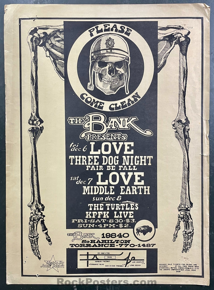 AUCTION - Love The Turtles - 1968 Poster - The Bank - Very Good