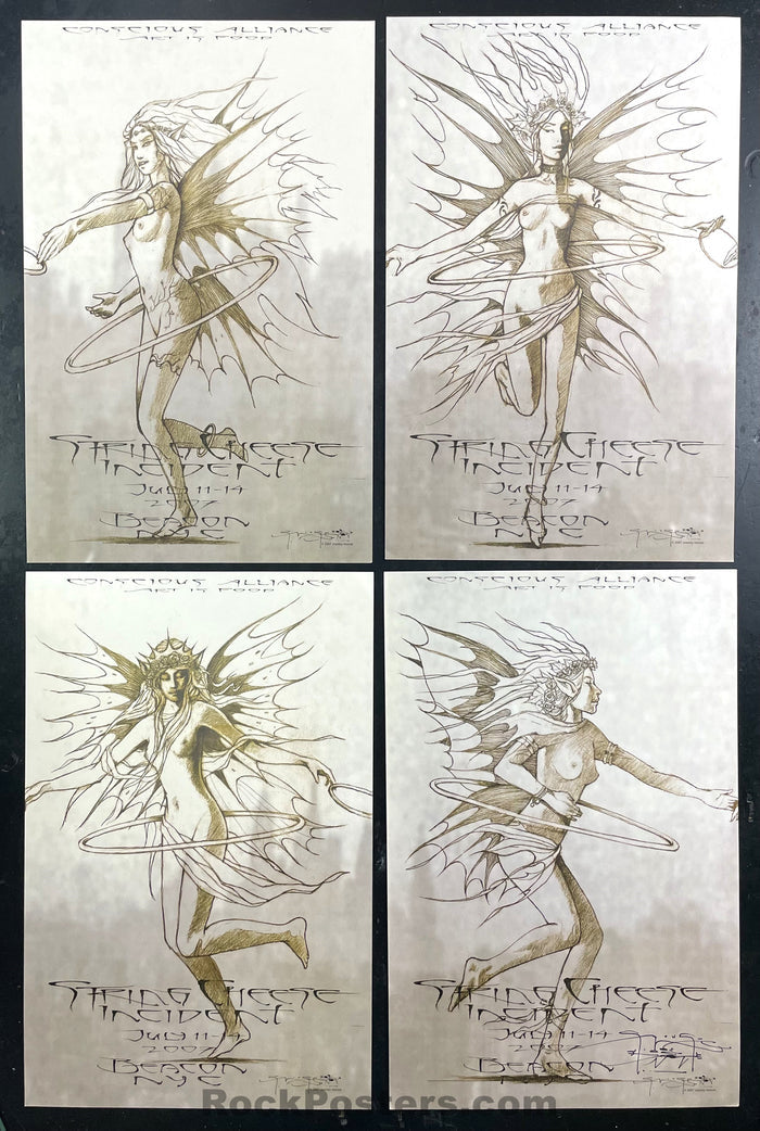 AUCTION - String Cheese Incident - Stanley Mouse Signed - 4 Poster Set - New York City '07 - 1st Edition - Near Mint