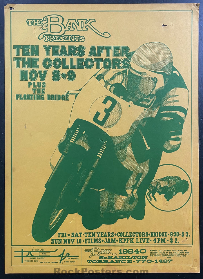 AUCTION - Ten Years After - 1968 Poster - The Bank - Very Good