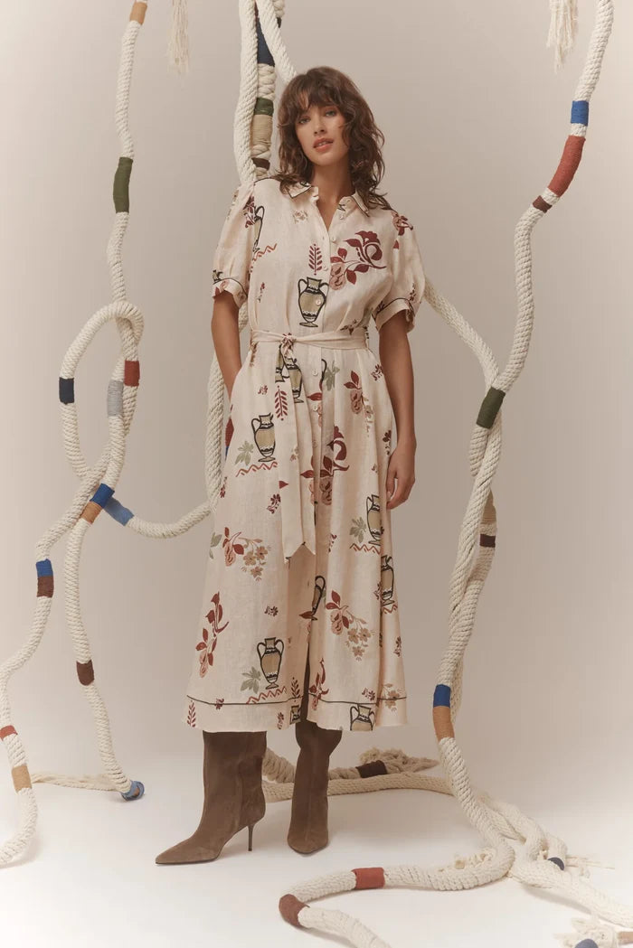 AVONDALE LINEN DRESS | Rustic Garden Print - Darling & Domain