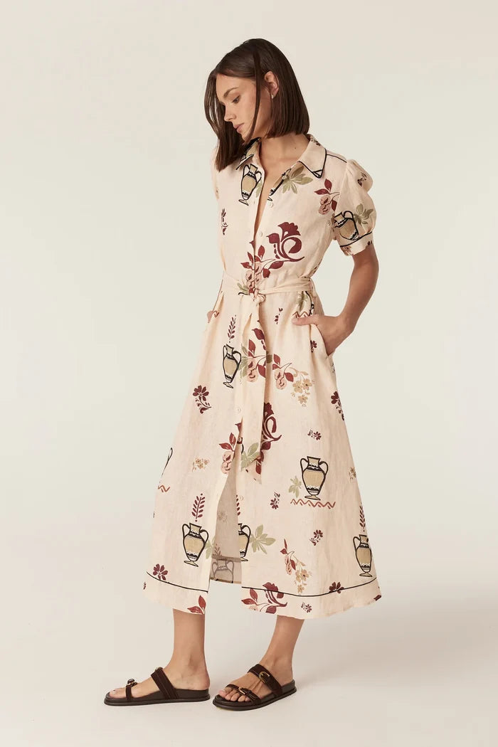 AVONDALE LINEN DRESS | Rustic Garden Print - Darling & Domain