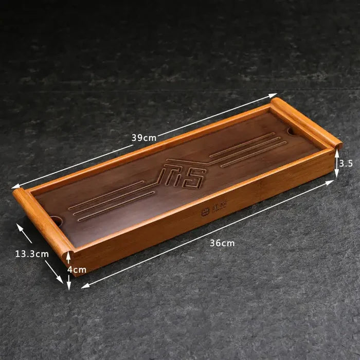 Bamboo Tea Tray 2 Variations wiht Water Tank - photo 2
