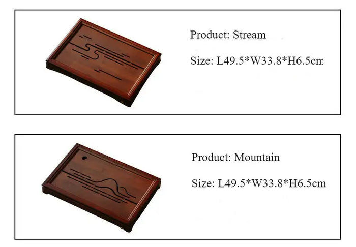Bamboo Tea Tray with Water Tank, 4 Variations, Small, Large - King Tea Mall