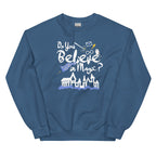 Believe in Magic Sweatshirt Blue and Gray Scarf House Wizard and Witch Adult Unisex Sweatshirt