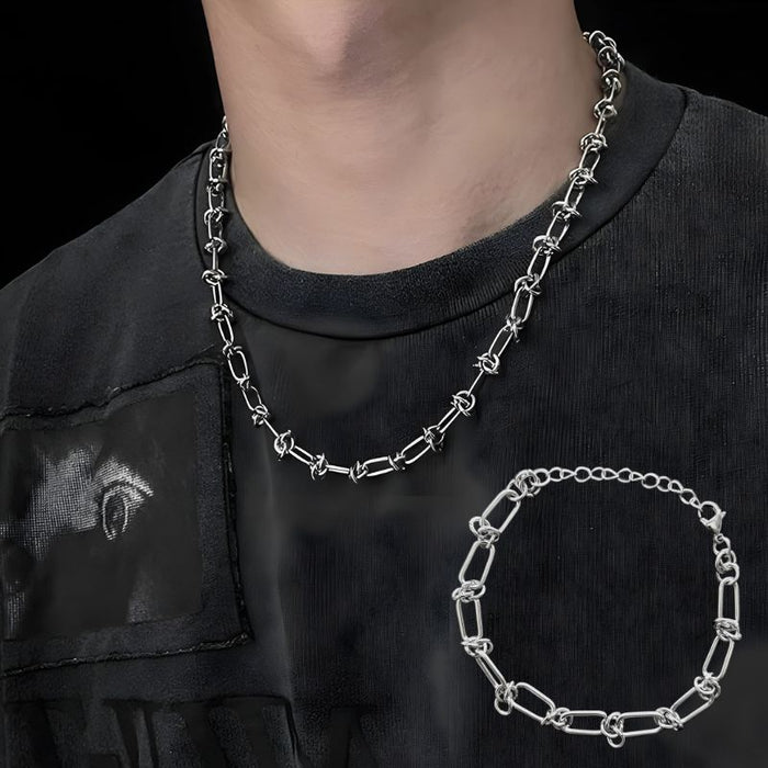Bike Chain Necklace & Bracelet Set