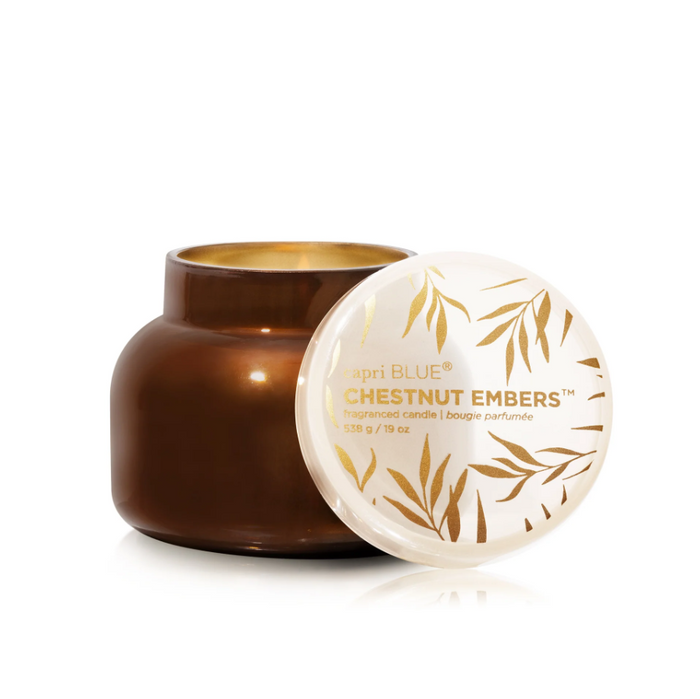 Capri Blue Autumn Glow 19oz Candle - Chestnut Embers Candles in at Wrapsody