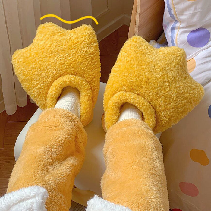 Cartoon Duck Feet Warm Slippers