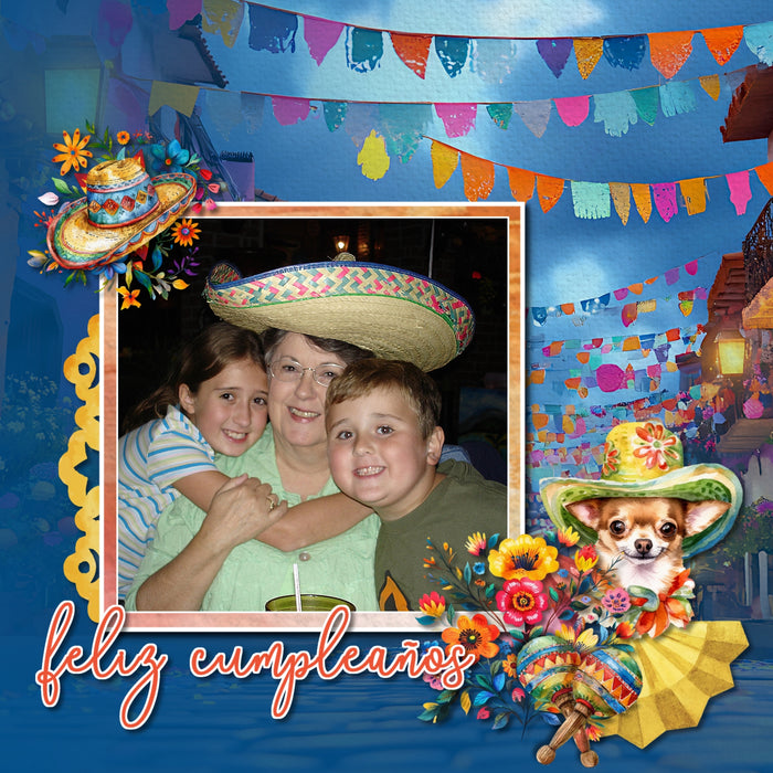 Add these beautiful watercolor embellishments, papers, frames, and clusters by Lucky Girl Creative digital art to all your digital scrapbooking pages to help you celebrate Cinco De Mayo, Taco Tuesday, and the Day of the Dead with style! Great for vacations to Mexico, Arizona, New Mexico, and Texas, too! Embellishments include Chihuahua dog, arch, cactus, succulent, cactus flower, sombrero, candles, cookies, cat, dog, dancers, gift box, sign, beer bottle, beer, cocktail, drink, margarita, tequila, and more.