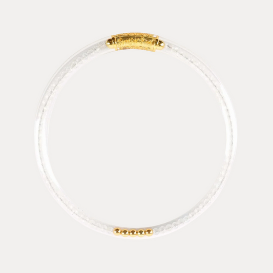 Clear Quartz Luxe All Weather Bangle | BuDhaGirl