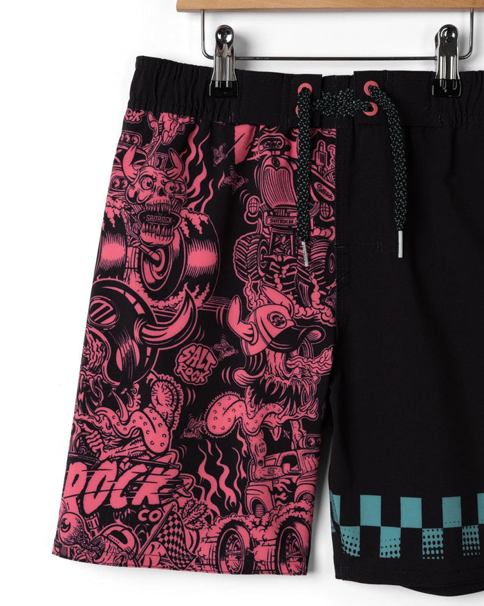 Creep Club Boardshort Kids Swim Short in Black