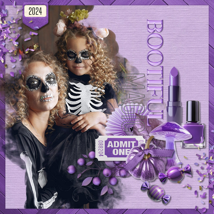 Collect the entire series of Curated Colors by Lucky Girl Creative digital art! Access your digital art in easy-to-use coordinated color palettes. Add these purple embellishments, textured and wood papers, alpha set, and everyday wire word art to all your digital scrapbooking pages and mix-and-match them on various projects throughout the year! Purple embellishments include bird, butterfly, bag, balloon, star, berry branch, shampoo, button, candle, candy, heart, denim jacket, dress, jacket, and more.