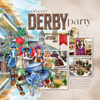 Celebrate all things Kentucky, equestrian, horse racing, and bourbon with this beautiful watercolor Derby Days digital scrapbooking bundle by Lucky Girl Creative digital art. Great for horse racing, bourbon tours and tasting, Kentucky Derby parties, equestrian events, and vacations to Kentucky. This bundle includes watercolor embellishments, jockey silks, clusters, pretty papers, and Edge to Edge Easy Masks.