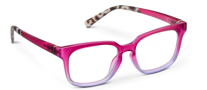 Desert Sunrise (Blue Light) Readers - Fuchsia/Gray Tortoise - Pine & Moss