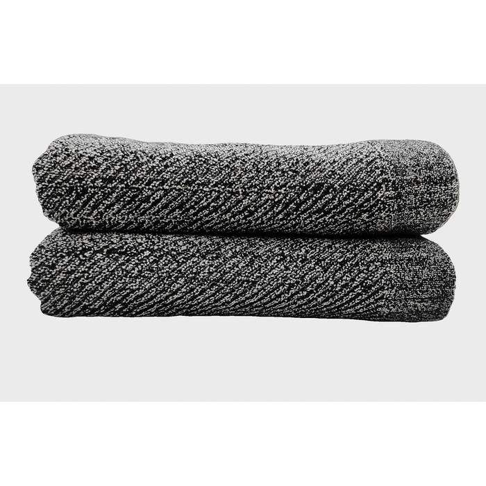 Diagonal Black Hand Towels