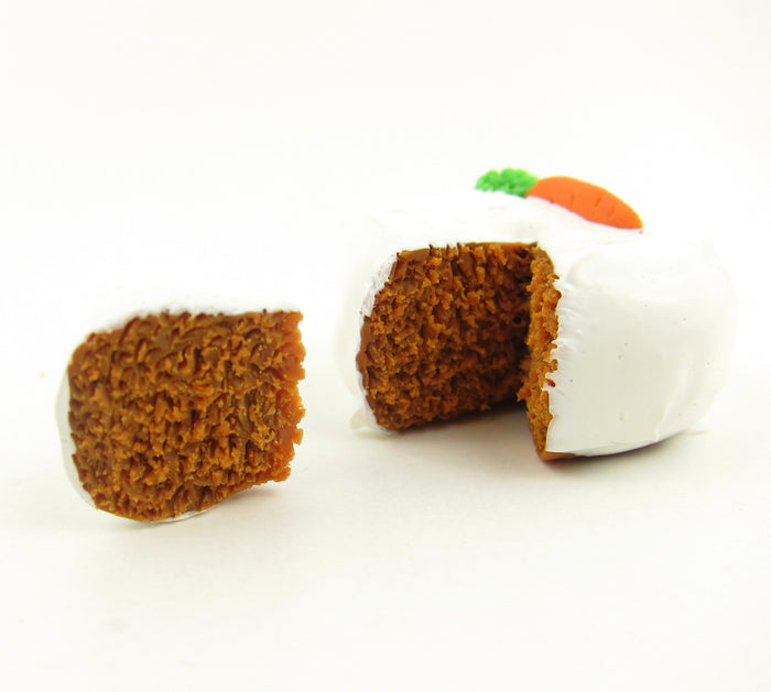 Polymer Clay Carrot Spice Cake with Slice