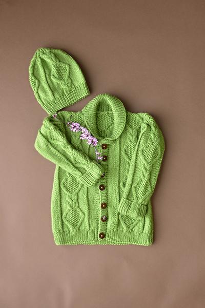 Early Spring Cardigan and Hat Pattern Universal Yarn