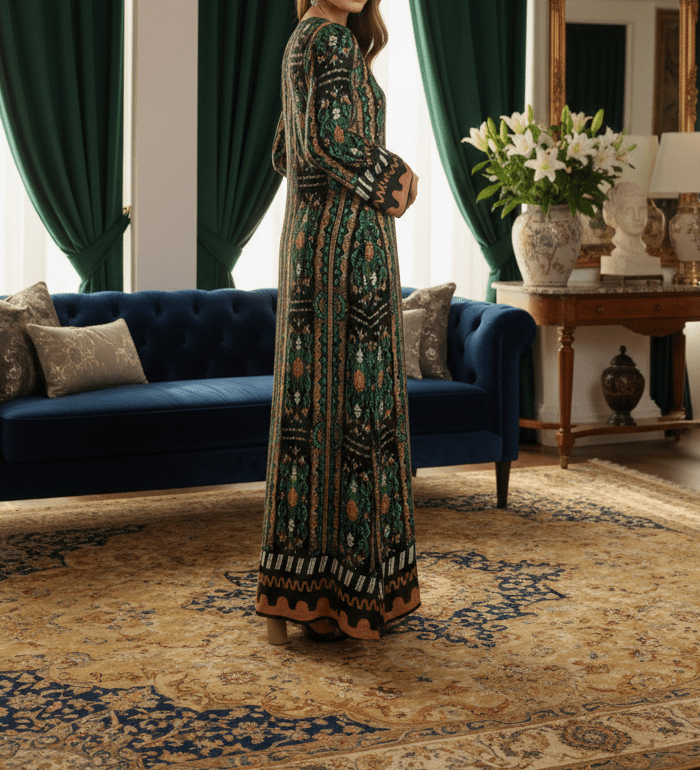 🌿 Emerald Heirloom Kaftan