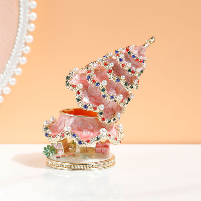 Enamel Crafted Christmas Tree Jewelry Box