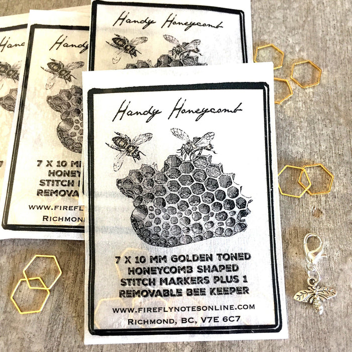 Firefly Notes - Honeycomb Stitch Markers & Bee Progress Keeper