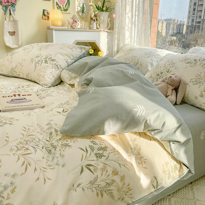 Floral Print Cotton Bedding Set