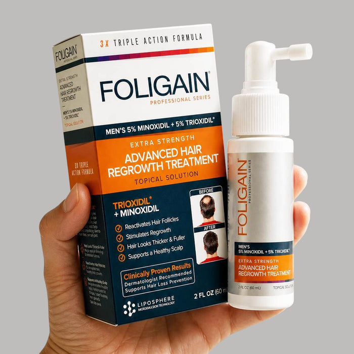 FOLIGAIN® Advanced Hair Regrowth For Men 5% Minoxidil + 5% TRIOXIDIL® - FOLIGAIN