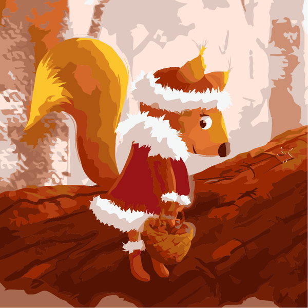 Fox At Christmas - Mini Paint by Numbers Kit
