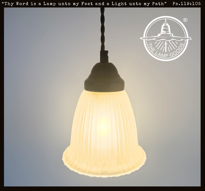 Frosted Heavy Ribbed Wide Flare Pendant - The Lamp Goods