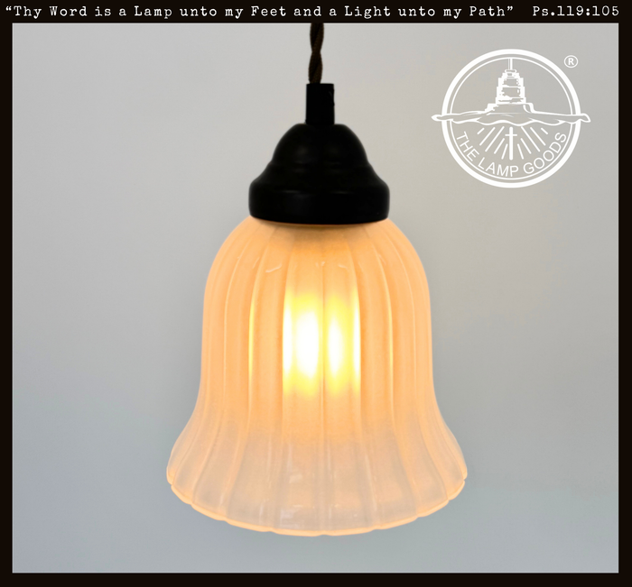 Frosted Wide Ribbed Bell Pendant - The Lamp Goods