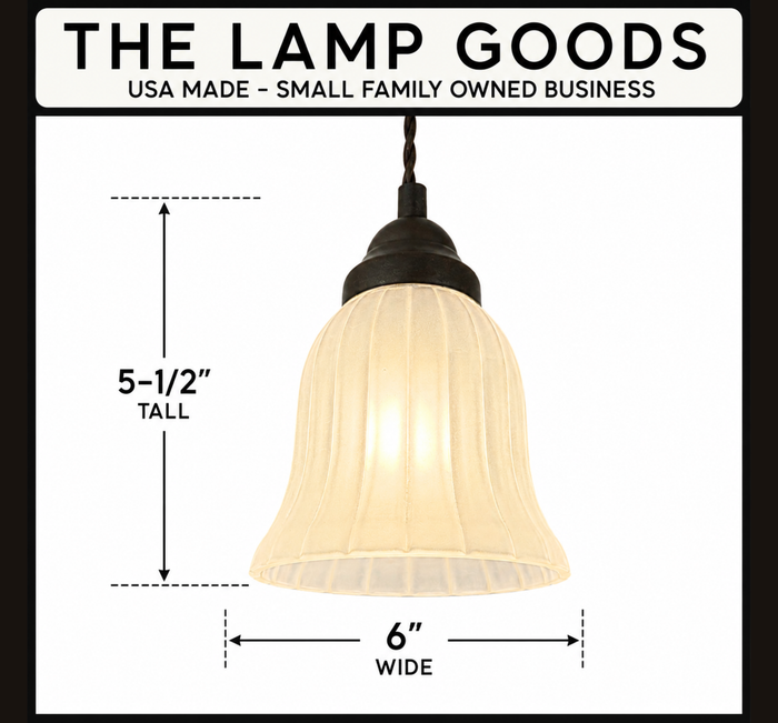 Frosted Wide Ribbed Bell Pendant - The Lamp Goods