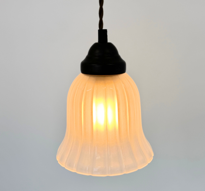Frosted Wide Ribbed Bell Pendant - The Lamp Goods