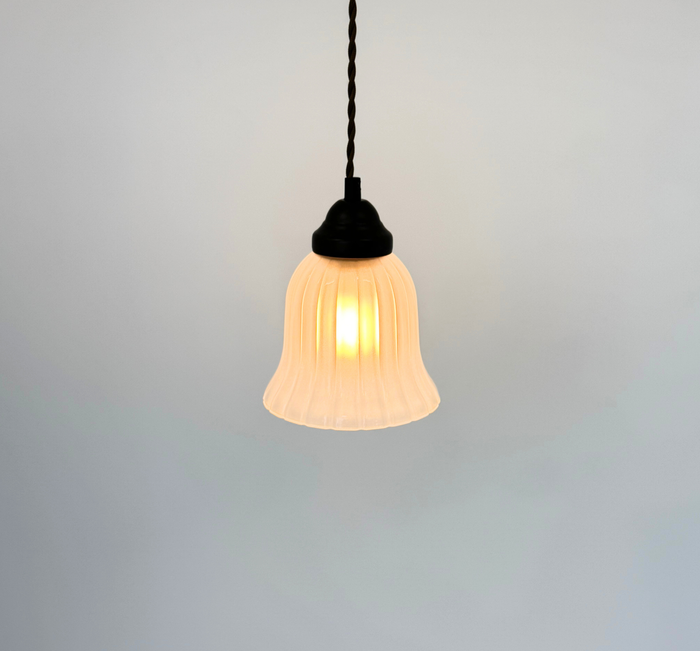 Frosted Wide Ribbed Bell Pendant - The Lamp Goods