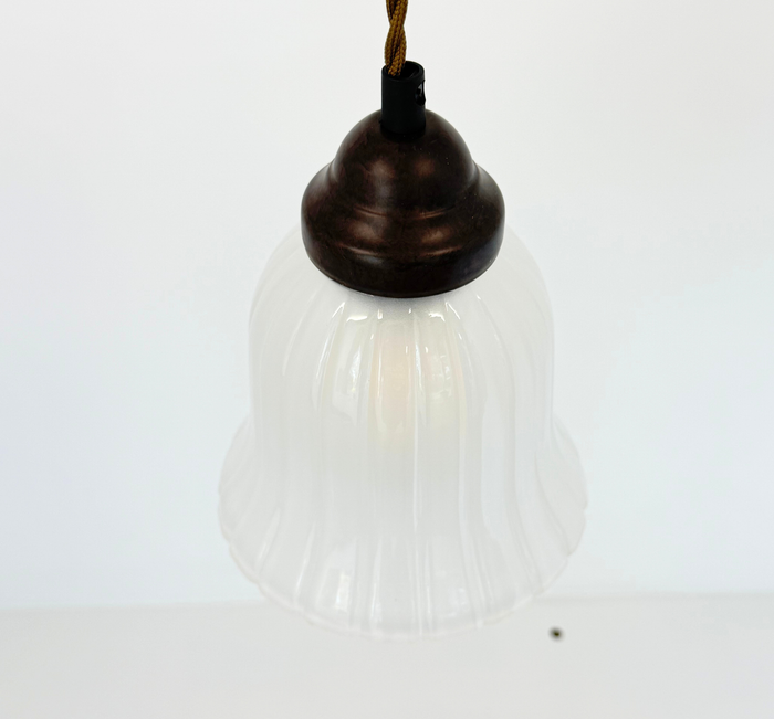 Frosted Wide Ribbed Bell Pendant - The Lamp Goods