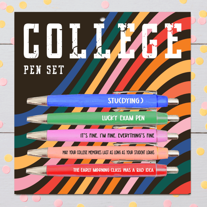 FUN CLUB - College Pen Set (gifts, funny, school, pens, stationery)