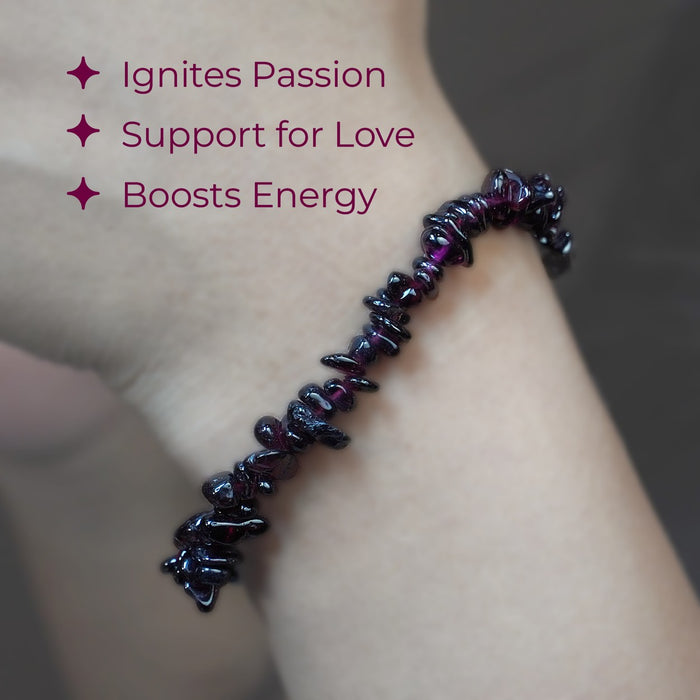 Garnet Chips Bracelet – Ignite Passion, Power & Protection